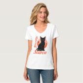 ハロウィンブラックキャット Tシャツ (正面フル)