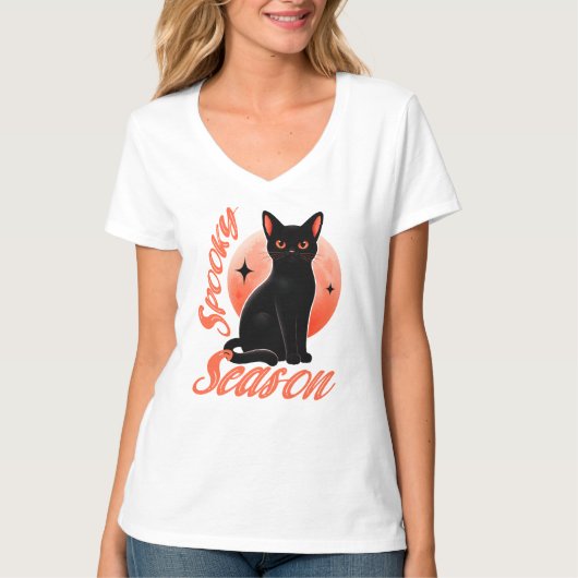 ハロウィンブラックキャット Tシャツ (正面)