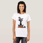 ハロウィンブラックキャット Tシャツ (正面フル)