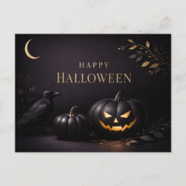ハロウィンブラックゴールドパンプキン シーズンポストカード