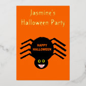 ハロウィンブラックスパイダーカスタム 箔招待状 (正面)