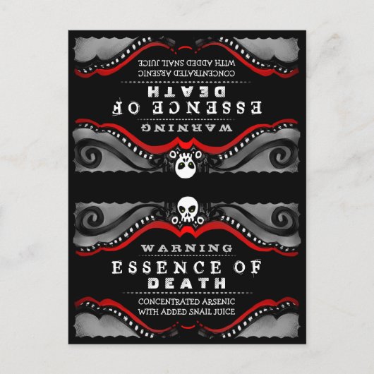 ハロウィンブラックレッドホワイトフード飲料テントカード ポストカード (正面)