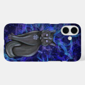 ハロウィンブラック猫のスモーキーブルー&パープル Case-Mate iPhoneケース (裏面 (横))