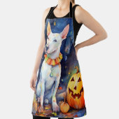 ハロウィンブルテリアとカボチャ怖 エプロン (インサイチュ)