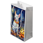 ハロウィンブルテリアとカボチャ怖 スモールペーパーバッグ (裏面アングル)