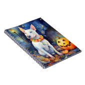 ハロウィンブルテリアとカボチャ怖 ノートブック (右側)