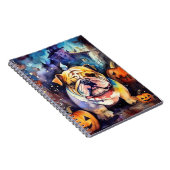 ハロウィンブルドッグとカボチャ怖い ノートブック (右側)