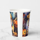 ハロウィンブルドッグとカボチャ怖い 紙コップ (右)