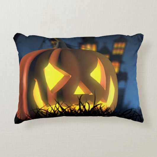ハロウィンブルーアクセント枕 アクセントクッション (正面)