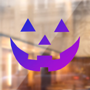 ハロウィンブルーパープルハロウィーンのカボチャのちょうちん怖おもしろい ウィンドウサイン
