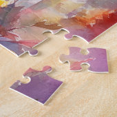 ハロウィンブルーヘラーとカボチャ怖い ジグソーパズル (側面)