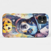 ハロウィンブルーヘラーとカボチャ怖い Case-Mate iPhoneケース (裏面(横))