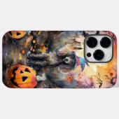 ハロウィンプードルとかぼちゃの怖いデザイン Case-Mate iPhoneケース (裏面 (横))
