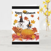 ハロウィンプードルとチワワ犬カード カード (黄色い花)