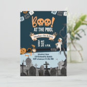 ハロウィンプールパーティーキッズハロウィーン誕生日 招待状 (スタンド正面)