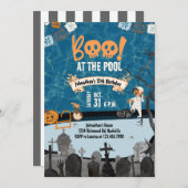 ハロウィンプールパーティーキッズハロウィーン誕生日 招待状 (正面/裏面)