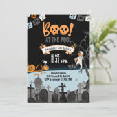 ハロウィンプールパーティーキッズハロウィーン誕生日 招待状 (スタンド正面)