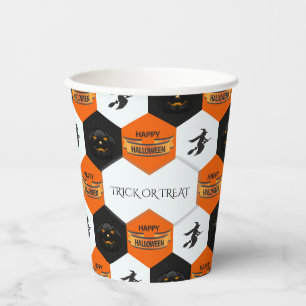 ハロウィンヘキサゴンパターン Trick or Treat 紙コップ