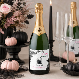 ハロウィンベイビーがやってくる ピンクガールベビーシャワー スパークリングワインラベル