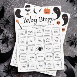 ハロウィンベイビーシャワーのゲストビンゴカード探し 招待状
