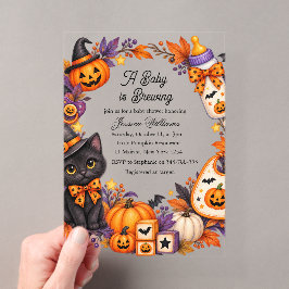 ハロウィンベイビーシャワー A Baby is Brewing アクリル招待状