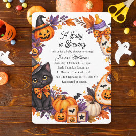 ハロウィンベイビーシャワー A Baby is Brewing 招待状