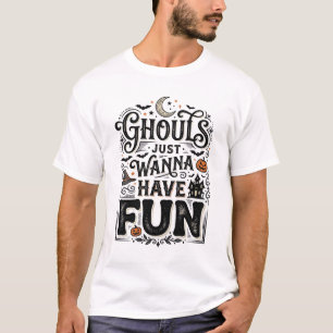 ハロウィンベクター デザイン ゴールズは楽しみたい Tシャツ