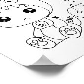 ハロウィンベビーキャットドラゴン衣装カラーリングページ ポスター (角)