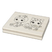 ハロウィンベビーキャットドラゴン衣装カラーリングページ ラバースタンプ (スタンプ)