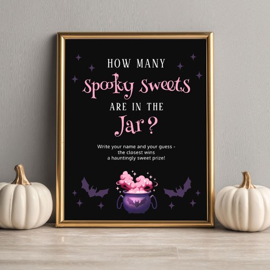 ハロウィンベビーシャワーのゲーム お菓子の数当てクイズ ポスター