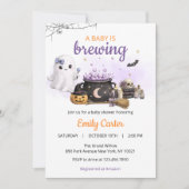 ハロウィンベビーシャワーの招待状 Baby Is Brewing 招待状 (正面)