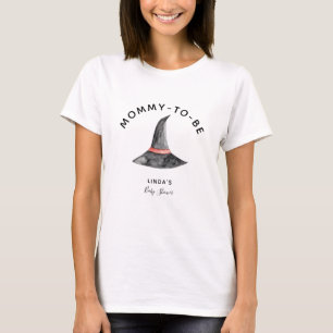ハロウィンベビーシャワーの魔法使い帽子Mommy to be Tシャツ