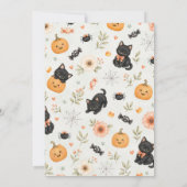 ハロウィンベビーシャワーの黒猫デザイン 招待状 (裏面)