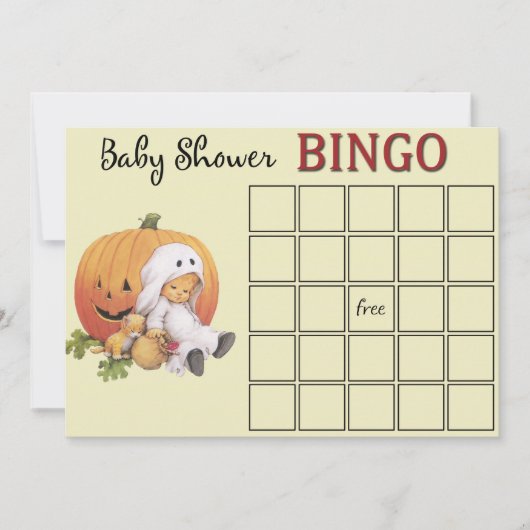 ハロウィンベビーシャワービンゴカード 招待状 (正面)