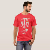 ハロウィンベビーシャワー スケルトン 妊娠発表 Tシャツ (正面フル)