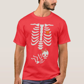 ハロウィンベビーシャワー スケルトン 妊娠発表 Tシャツ