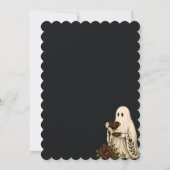 ハロウィンベビーシャワー 新たな一章 ヴィンテージゴースト 招待状 (裏面)