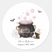 ハロウィンベビーシャワー A Baby is Brewing ラウンドシール (正面)