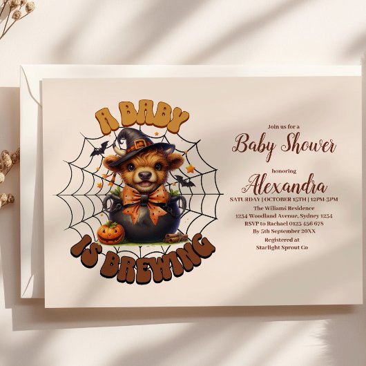 ハロウィンベビーシャワー A Baby is Brewing 招待状