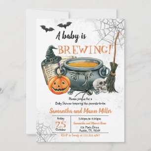 ハロウィンベビーシャワー A Baby is Brewing 招待状