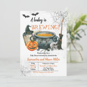 ハロウィンベビーシャワー A Baby is Brewing 招待状 (スタンド正面)