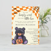 ハロウィンベビーシャワー Can Bearly Wait Little Boo 招待状 (スタンド正面)