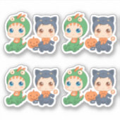 ハロウィンベビー猫ドラゴン衣装4セット シール (正面)