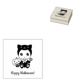 ハロウィンベビー黒猫の仮装 ラバースタンプ (押印)