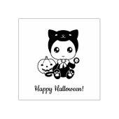 ハロウィンベビー黒猫の仮装 ラバースタンプ (インプリント)