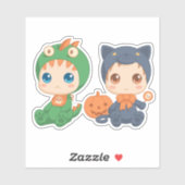 ハロウィンベビー黒猫ドラゴンの衣装 シール (シート)