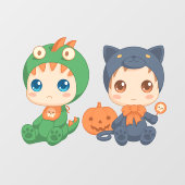 ハロウィンベビー黒猫ドラゴン衣装2 ウィンドウサイン (シート)