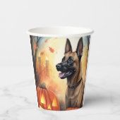 ハロウィンベルギーマリノイとカボチャ怖い 紙コップ (裏面)