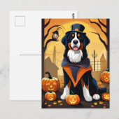ハロウィンベルネーズマウンテンドッグハガキ ポストカード (正面/裏面)