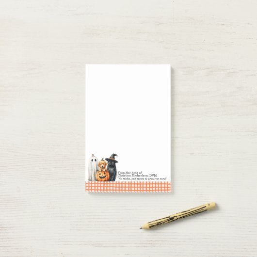 ハロウィンペッツ獣医名前をカスタムする ポストイット (デスク上)